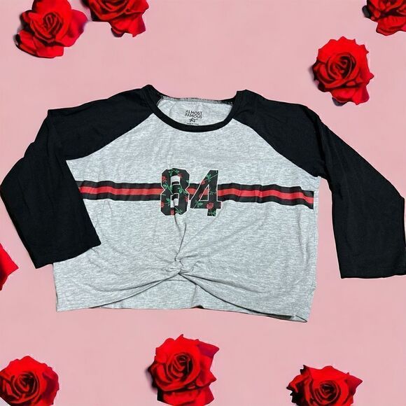 Almost Famous Tops - Almost Famous womens Long sleeve knitted front cropped top size XL.